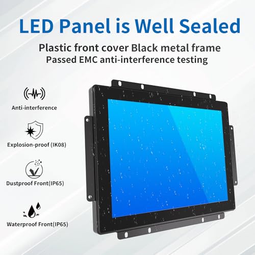 Image of 12.1 Inch Open Frame Touch Monitor, PCAP 10-Point Touch Industrial Touchscreen Monitor, with HDMI /VGA /DVI Interface, Active Matrix TFT LCD,LED Backlight, with VESA Mount