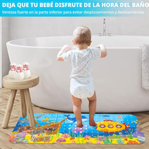 Miniatura 7 de Guhaool Alfombrilla Antideslizante Bañera 100 X 40cm, Alfombra Ducha Antideslizante Infantil, Alfombra De Bañera Antideslizante Con 200 Ventosas Fuertes, Resistente Al Moho, Sin Bpa, Lavable A Máquina
