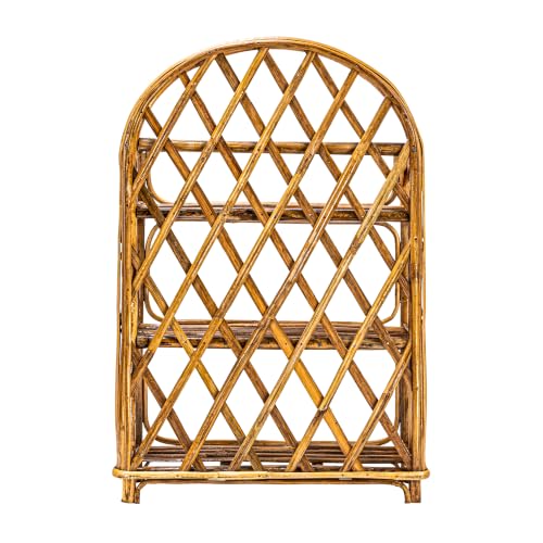Bloomingville Boho Arched Woven Rattan 3-Tier Wall Shelf, Natural