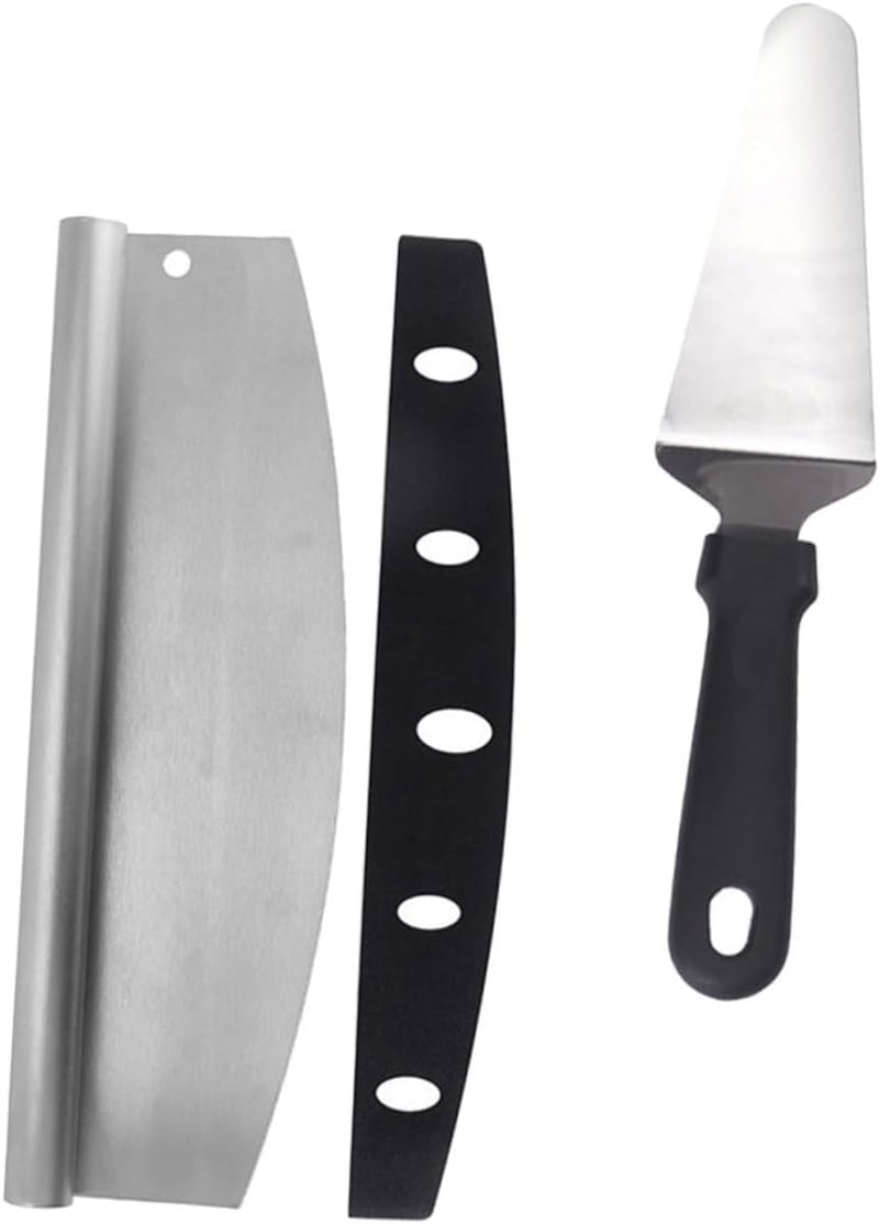 Essential Pizza Gadget Set 2pc Pizza Peel Pizza Cutter Stainless Steel Pp Cover for Safety Compact Portable