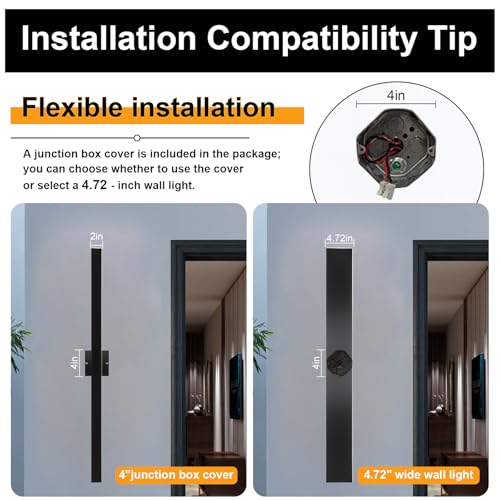Image of AioTio 2pack Modern LED Outdoor Wall Lights,39inch Dimmable LED Long Strip Outside Wall Lighting Fixture IP65 Waterproof,Black Outdoor Porch Lights Wall Mount,Exterior Sconce Lights for House,Garage