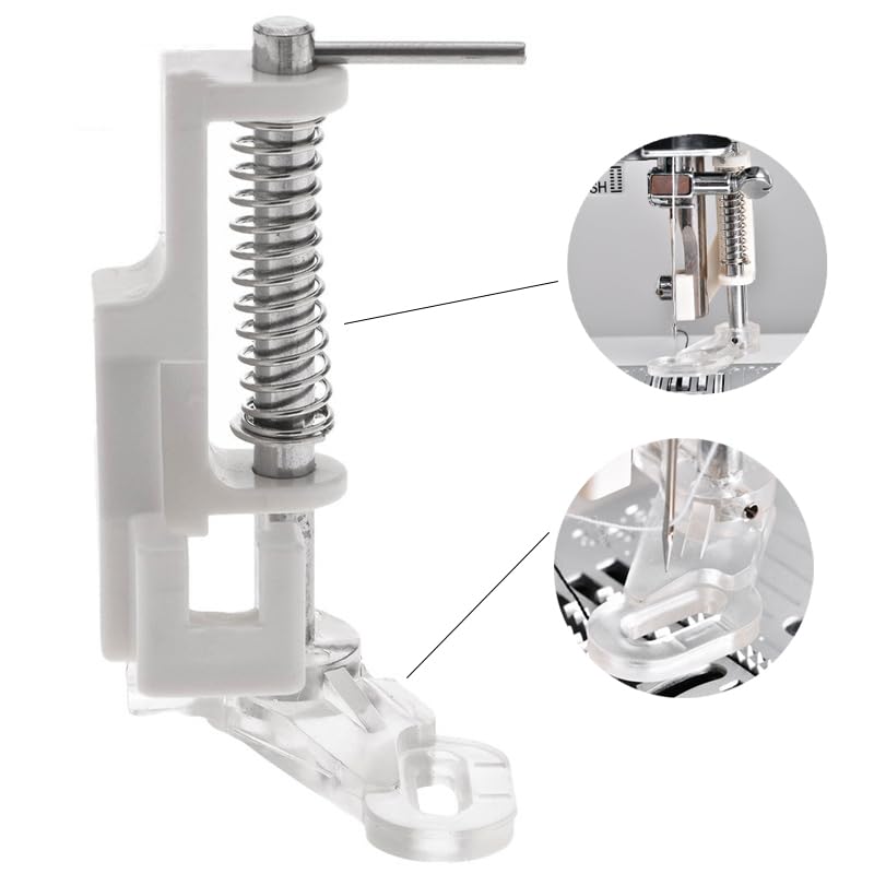 Image of ZENITH Darning Spring Type Pressure Foot Snap on Type for Automatic Electric Low Shank Sewing Machines Suitable for Usha Janome Brother Singer etc Creme (Darning Spring Type Creme)