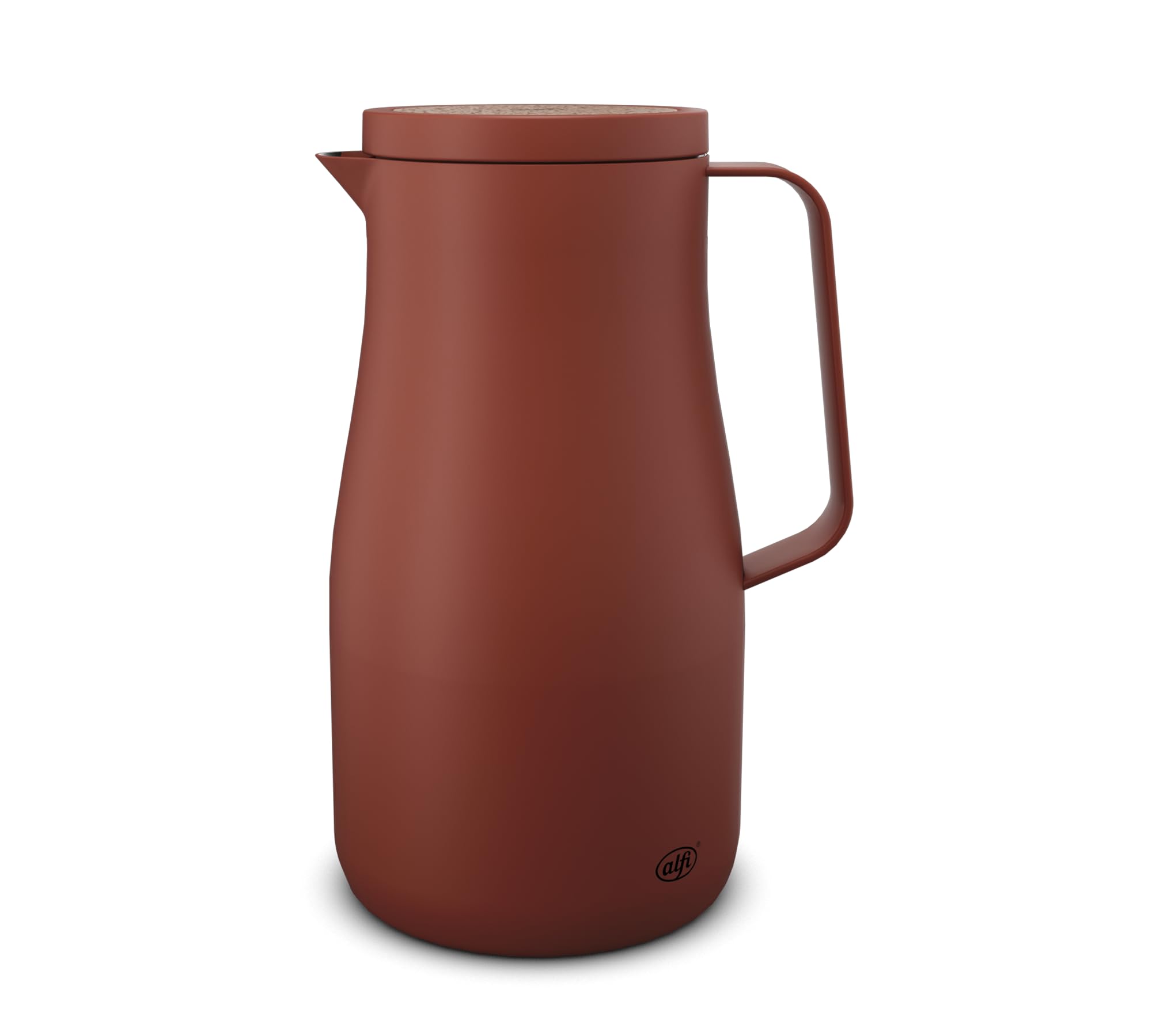 alfi STUDIO TEA Isolierkanne 1,0L spicy red, Thermoskanne aus doppelwandigem Edelstahl, hält 12 Stunden warm, 24 Stunden kalt, Drehverschluss, Öffnung groß, Thermoskanne, BPA-frei