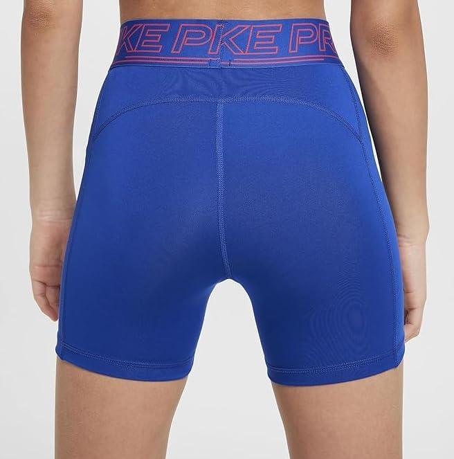 Nike Pro Girls' Dri-FIT 3" Shorts (Game Royal/Aster Pink/Aster Pink, FZ5614-480), Small