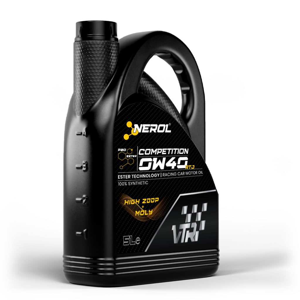 NEROL Aceite de Motor 100% Sintético Para Coche, 4T Performance VTR - RTJ 0W-40 SN 5 Litros, Lubricante Vehículos Competición, Pao + Ester, Aditivos Última Generación (5 L)
