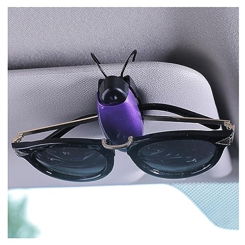 Kewucn 2 PCS Car Sunglasses Holders, Eyeglasses Glasses Hanger Clip for Car Sun Visor, Sunglasses Mount Ticket Card Clip, Universal Auto Visor Accessories for Different Size Eyeglasses (Purple)