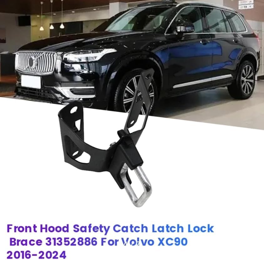 for Volvo XC90 Hood Lock Kit 31352886/31371488 - OEM Front Bonnet Safety Catch Pair for 2016-2024 Models - Direct Fit Black Metal Latches (Left+Right)