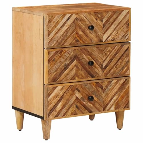 Table de chevet manguier massif marron pour sublimer un petit espace de nuit