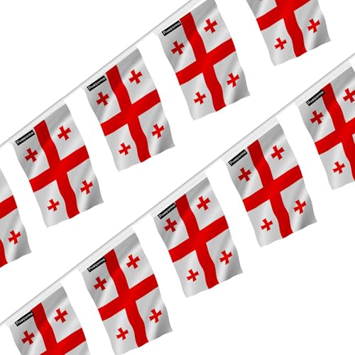 Guirlande drapeau Géorgie 14x21cm 50 pièces pour grand hall et buffet