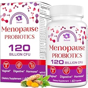 Menopause Supplements for Women, 120 Billion CFU Menopause Probiotics for Women, All-Natural Probiotic for Hot Flashes Menopause, Night Sweats, Mood Swings, Gut and Hormone – 60 Herbal Capsules