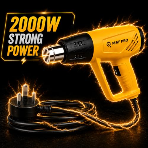 Image of MAF PRO Heat Gun 2000W Hot Air Gun with Dual Temperature Settings & Airflow Control | Heavy Duty Electric Heat Gun for Paint Removal, Shrink Wrapping, Craft, PVC & DIY Tools