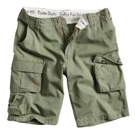 Surplus Raw Vintage Herren Cargo Trooper Shorts, Oliv, M