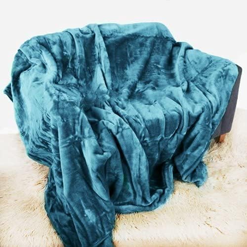 Quality Linen and Towels Teal Mink Throw Soft Plush Extra Large (200cm x 240cm- Suitable for King Size Bed or 2/3 Seater Sofa) Sofa Bed Runner Bedspread Blanket