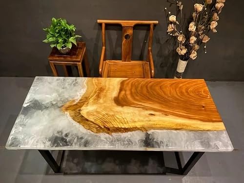 Personalized Large EPOXY Table, Resin Dining Table for 2, 4, 6, 8 River Dining Table, Wood Epoxy Coffee Table Top, Living Room Table (16.5\" Inches Tall, 24 x 12 Inches)