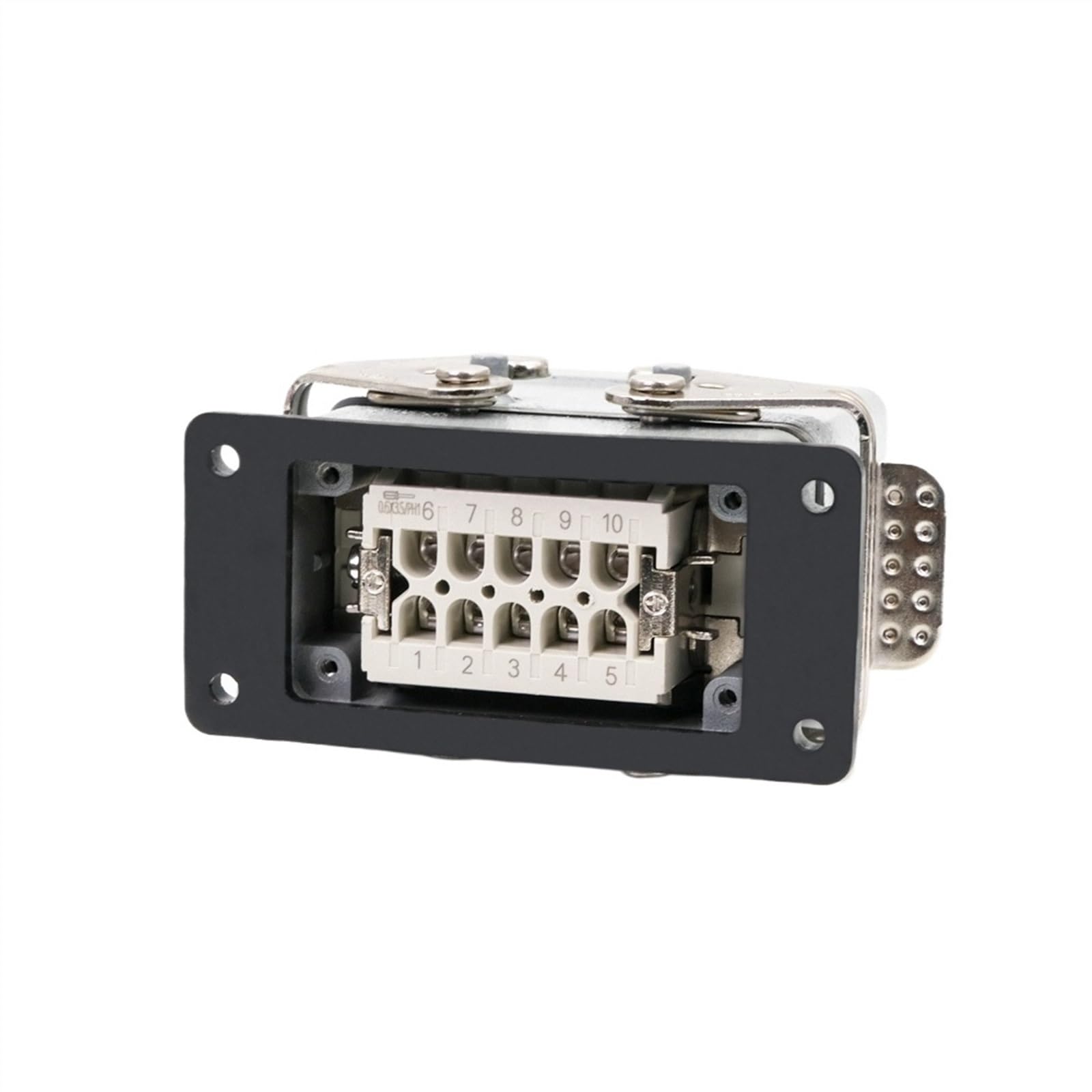 Conector rectangular de alta resistencia HDC HE 10 pines 500 V 16 A contacto conector de tornillo de alimentación industrial entrada lateral/superior HDC-HE-10(Side entry)