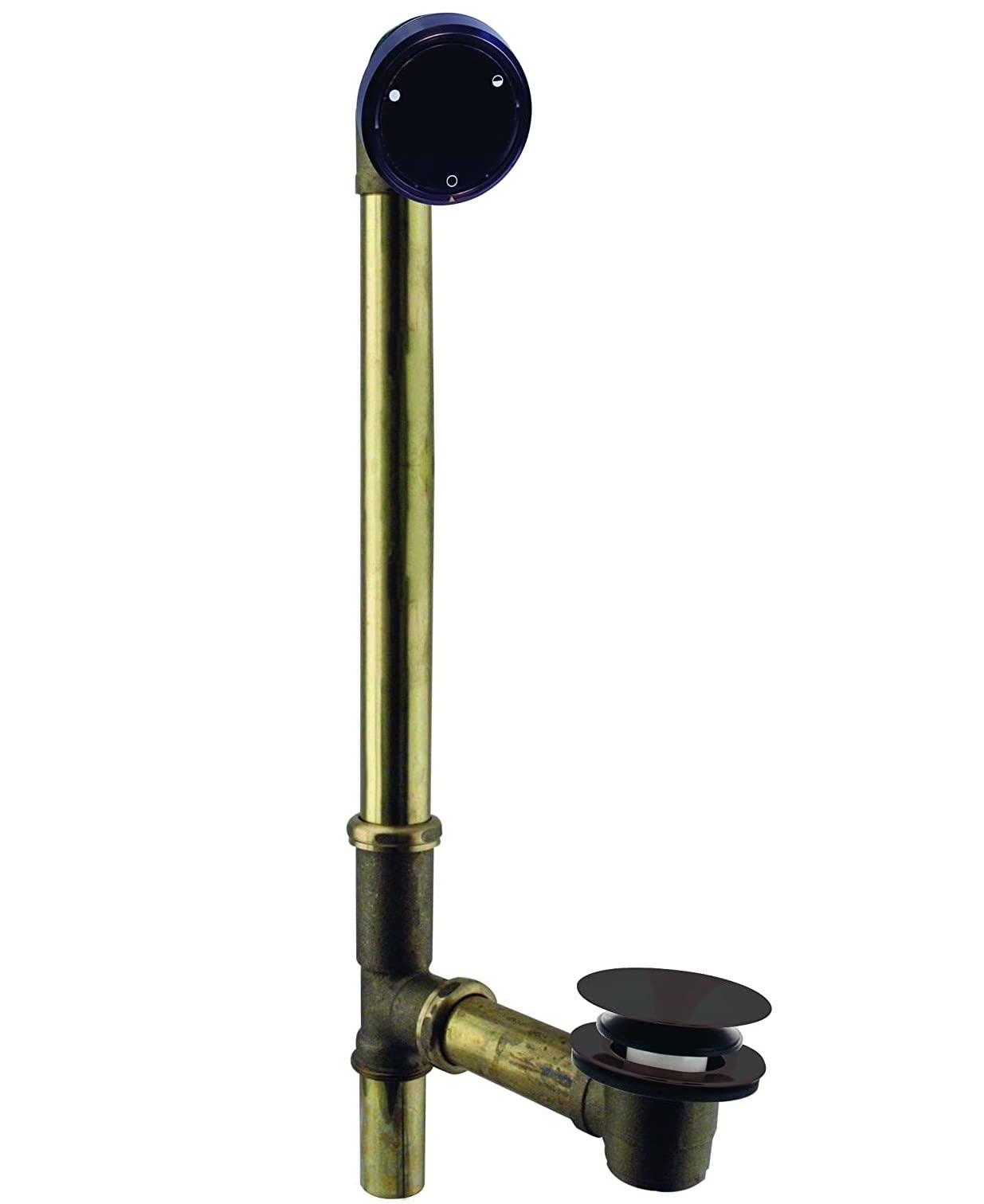 Westbrass 22" Deep Soak Tip-Toe Drain Bath Waste & Overflow, Oil Rubbed Bronze, 7931817CHM-12