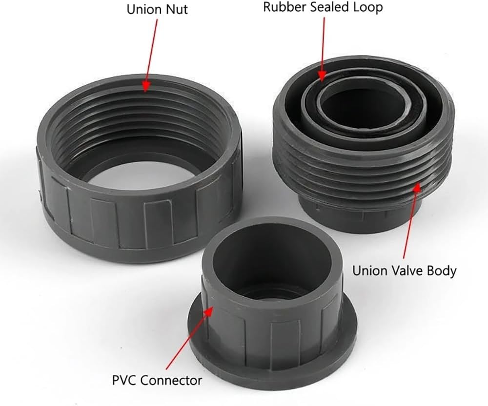 1pc Durable PVC Pipe Union Straight Connector for Irrigation and Hydroponics -20mm to 110mm Inner Diameter Fitting(Silver,90mm)