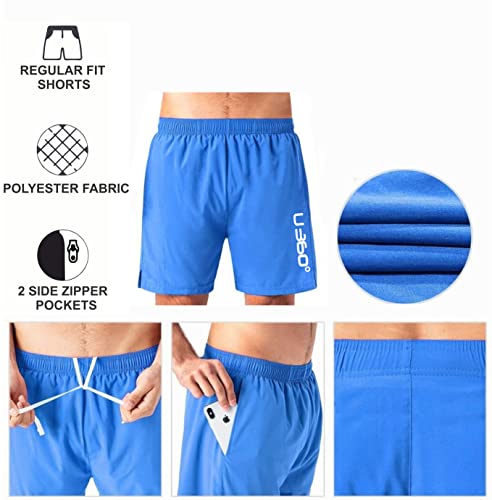 Image of Men's Workout Running Shorts Quick Dry Lightweight Gym Shorts with Zip Pockets S5Shorts