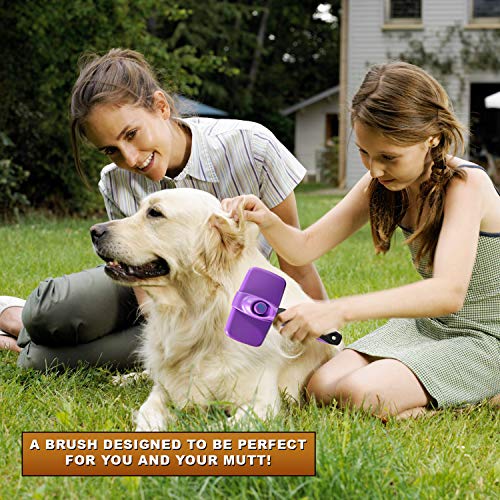 Gm Pets™ Self Cleaning Grooming Brush | This Is The Best Dog And Cat Brush For Shedding And Grooming | Our Pet Brushes Are Suitable For All Hair Lengths (Original) #TOP5