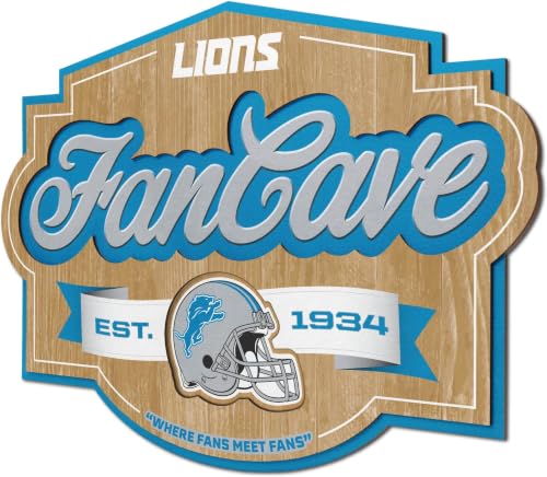 Image of YouTheFan NFL Detroit Lions Fan Cave Sign One Size(Pack of 6)