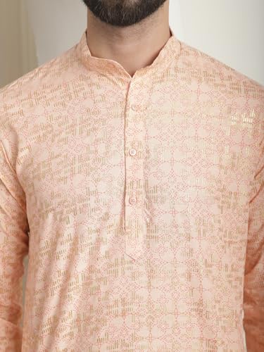Image of SOJANYA (Since 1958 Men's Cotton Embroidered Printed Only Long Kurta