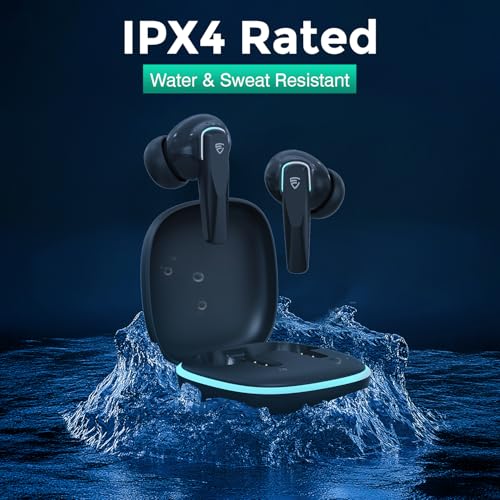 E GATE E33 Gaming Earbuds with 48 Hrs Playtime, Quad Mic ENC,Touch Control, Low Latency, BT v5.3 Bluetooth Ear Buds with Voice Assistant, 10mm Bass Dynamic Driver, Water Resitant Wireless Earphones - Image 7