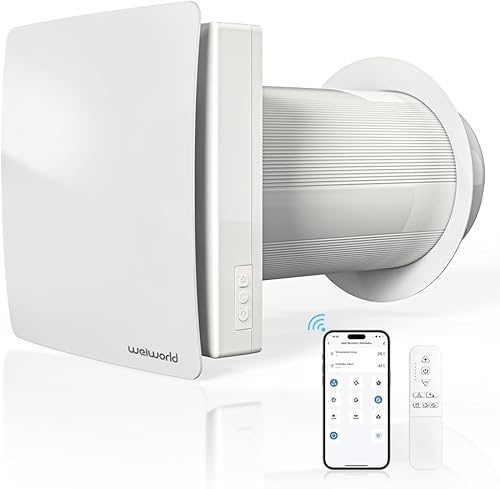 Ventilador de ventilación HEPA a través de la pared, ventilador de ventilación de pared ultra silencioso con motor EC con WiFicontrol remoto, trae