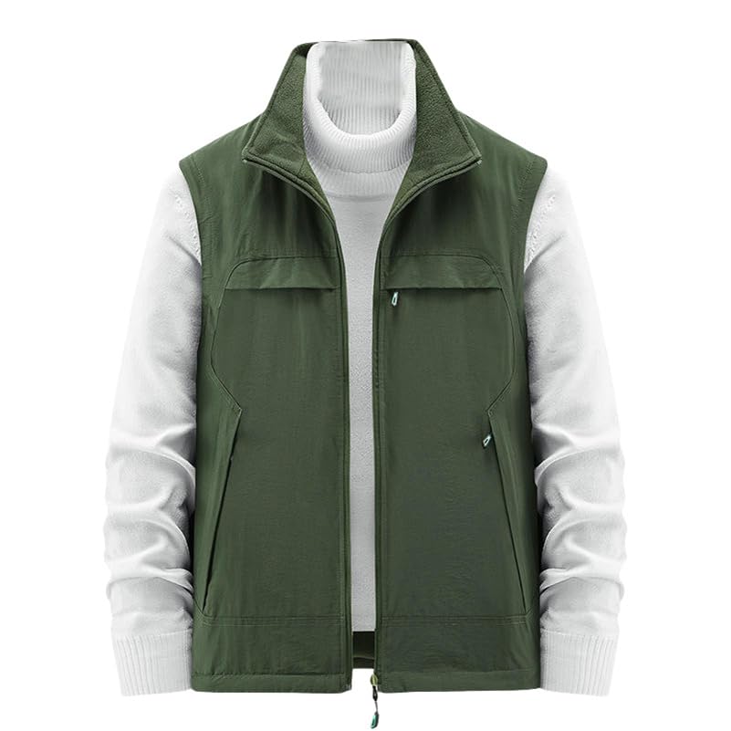 Chaleco de pesca transpirable para hombre USTZFTBCL multibolsillos primavera otoño talla grande