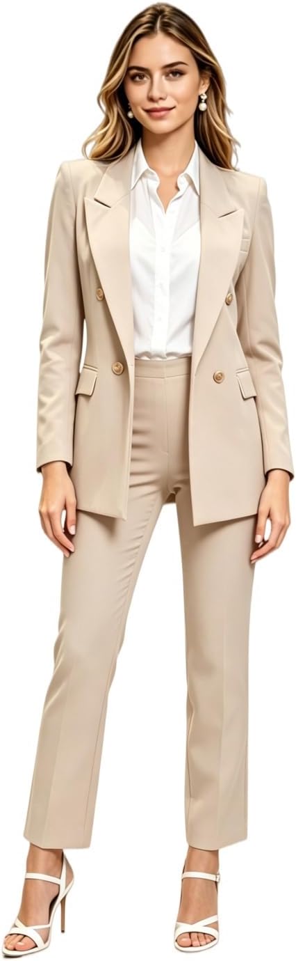 Double Breasted Women Suit for Work Professional Slim Fit Business Suit for Women Prom Outfit