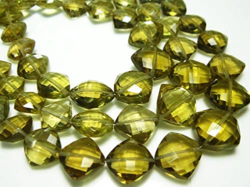 Beer Quartz Faceted Cusion Briolettes en fil de 20cm pour la création de bijoux artisanaux