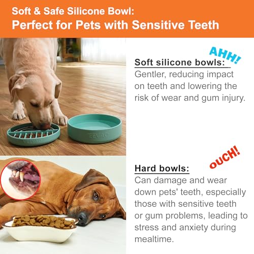 Veevao Food-Grade Silicone Slow Feeder Dog Bowl & Water Bowl With Suction Cup thumb #1