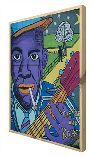 Tableau Graffiti Urbano déco murale lumineuse, cadre bois rétroéclairé 80x60cm