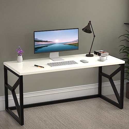 Image of Honey Touch Metal & Wood Workstation Desk for Home Office | Modern Computer Table for PC, Laptop & WFH | Minimalistic Study Desk with Strong Frame