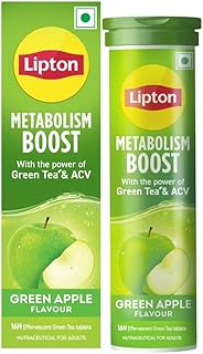 Lipton Metabolism Boost with 150mg Green Tea Catechins and 50mg ACV (Apple Cider Vinegar) | For Weight Loss &amp; Fat Burn | Z...