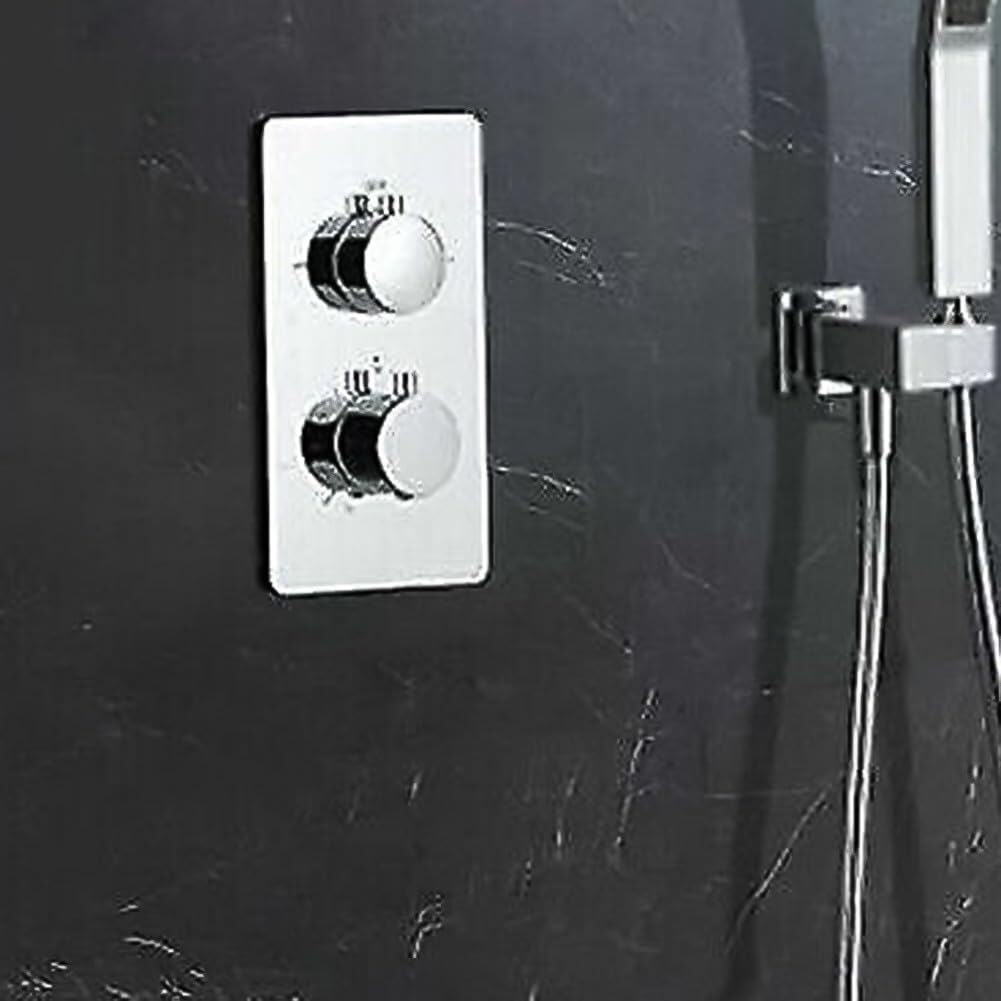 Válvula mezcladora de ducha doble oculta con asas dobles y salidas para duchas de baño modernas
