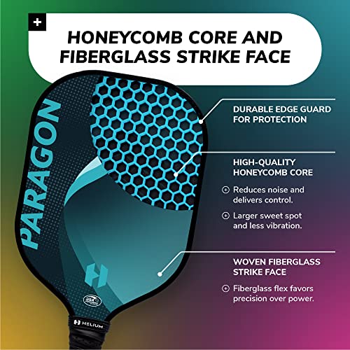 Helium Pickleball Paddles Set of 4 - USAPA Certified - Graphite Fiberglass Surface, Lightweight Honeycomb Core