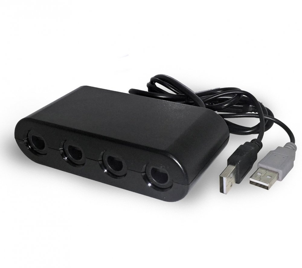 SATKIT Adaptador de Mandos Gamecube 4 Puertos USB Compatible con Consolas y PC Emulador Dolphin y Super Smash Bros