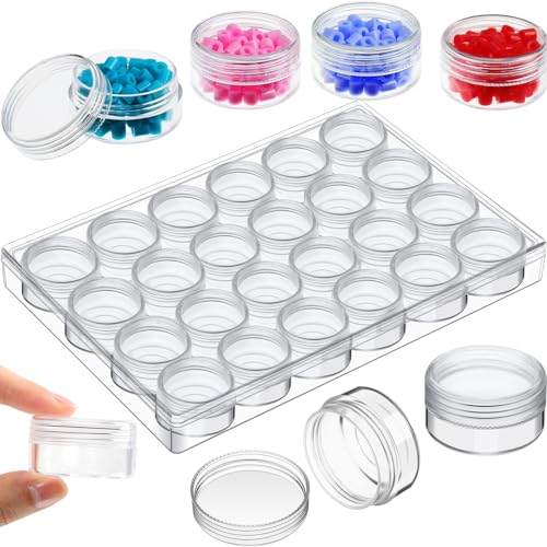 Image of Blulu Bead Container Lidded Small Box | Clear Plastic Jars for Diamond Painting Beads Jewelry Seeds Crafts, Organizer Case with Screw Top Lids