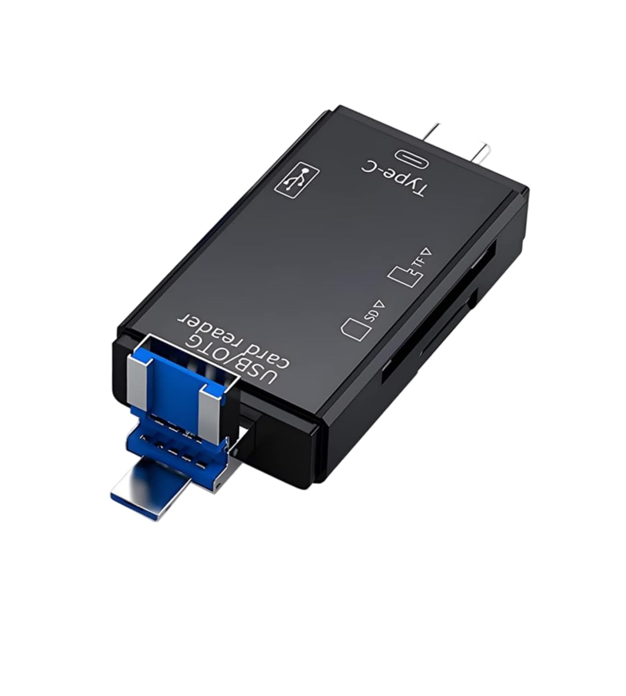 JTP SD/Micro SD Memory Card Reader, BorlterClamp 6 in 1 USB C SD/TF Card Reader MicroUSB OTG Card Reader Compatible with PC, Laptop, MacBook, Smartphone (Black)(JTP-144)-image-36
