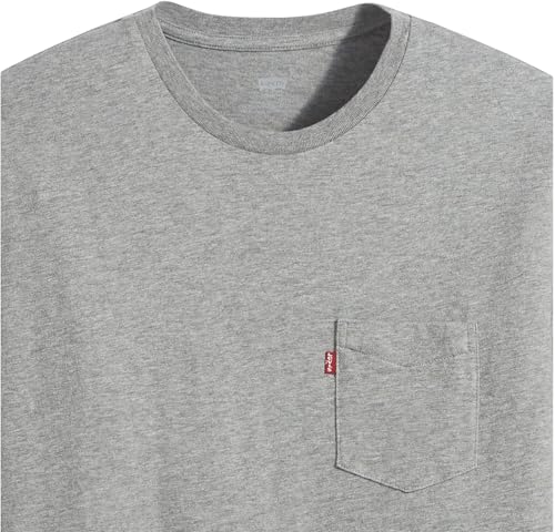 Levi's Herren T-Shirt Classic Pocket mit Brusttasche, Standard Fit, Grau (Mid Tone Grey Heather), S – Ansicht 6