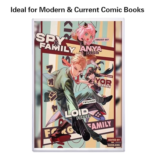 Image of 10ct Current Comic Book Toploaders - Modern Comic Book Top loaders, Crystal Clear Regular Comic Book Topload, Premium PVC Comic Book Holder, Crystal Clear Protection for Display, Storage, Collection