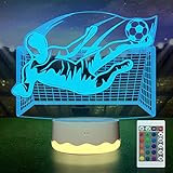 Control remoto + temporizador + táctil inteligente: el control remoto de la versión actualizada tiene 16 colores cambiantes, 4 tipos de parpadeo y luz de cinco marchas. Un clic para abrir o apagar todas las luces. La luz de fútbol se puede configurar libre de 15 minutos a 12 horas, el botón base táctil también puede ajustar el temporizador de 1 hora
