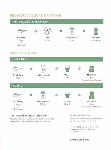 Miniatura 19 de Pumjil Mezcla de helado, mezcla de helado suave probiótico, ideal para yogur congelado y batidos, 55 porciones por caja, mezcla suave para servir