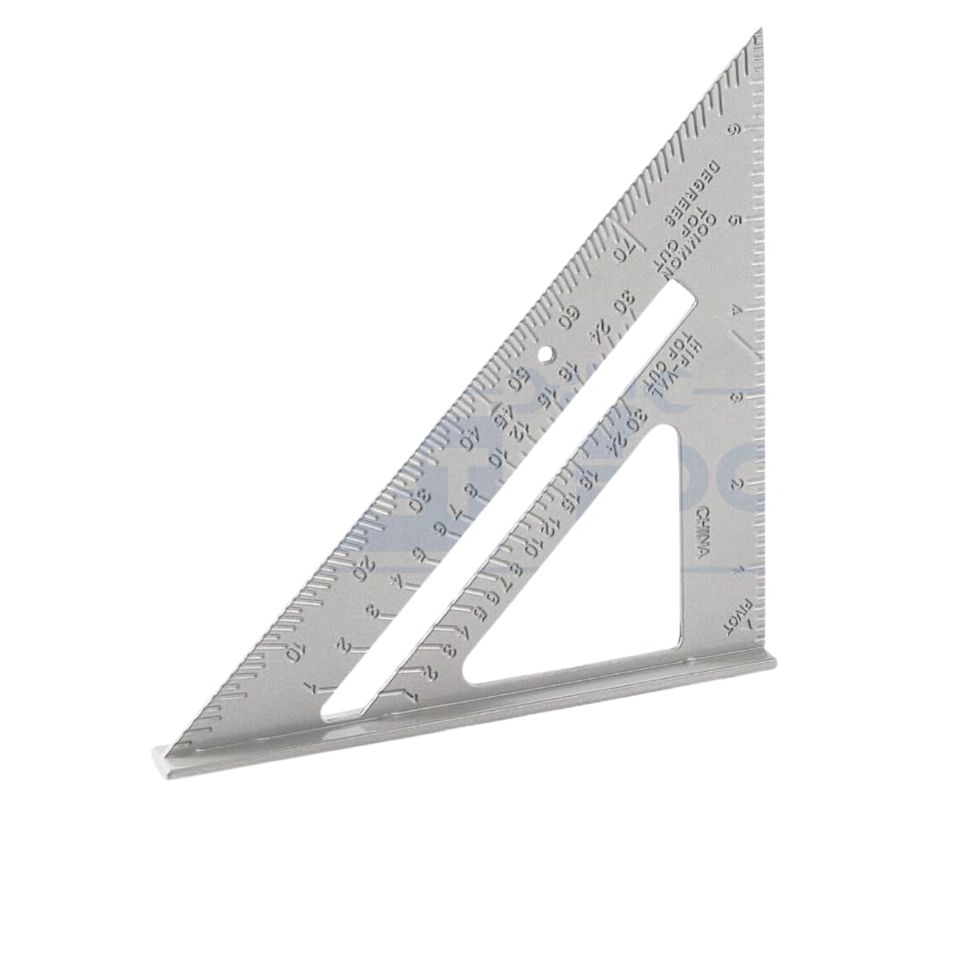 Dunnet Tools 6 Inch Aluminium Roofing Square | Precision Rafter & Carpenter Square Tool with Imperial Markings | Pivot Point & Easy Read Scale for Builders, Carpenters and DIY Woodworking Projects