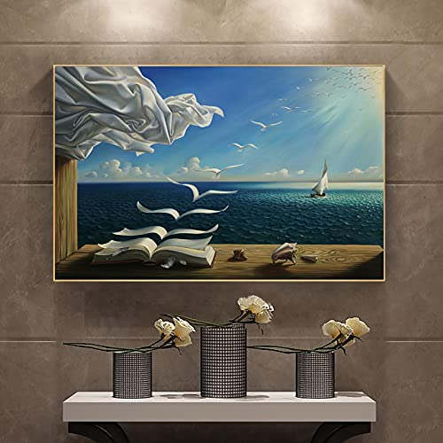 Voilier sur le rivage peinture pour salon moderne et bureau épuré