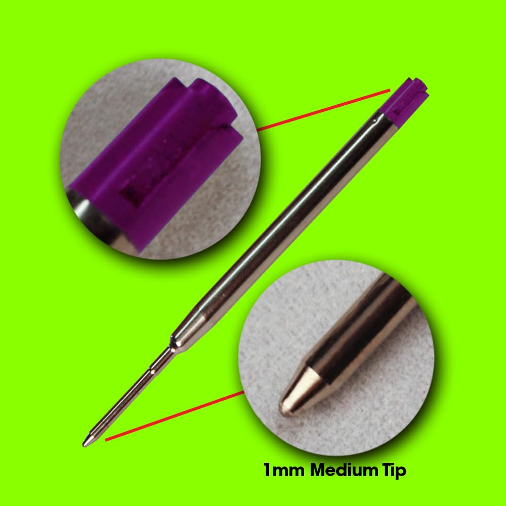 Jaymo 1950369/1950370/1950371 - 6 Ricariche Per Penna A Sfera G2 Viola, Lunghezza 98 Mm, Compatibili Parker - 4