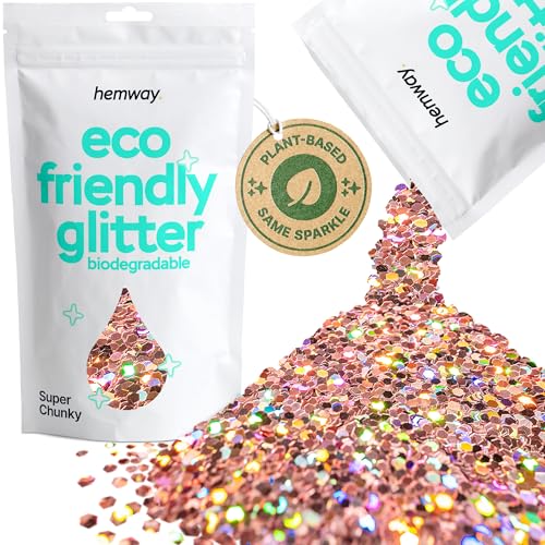 Hemway Eco Friendly Glitter Rose Gold Holographic Super Chunky 100g