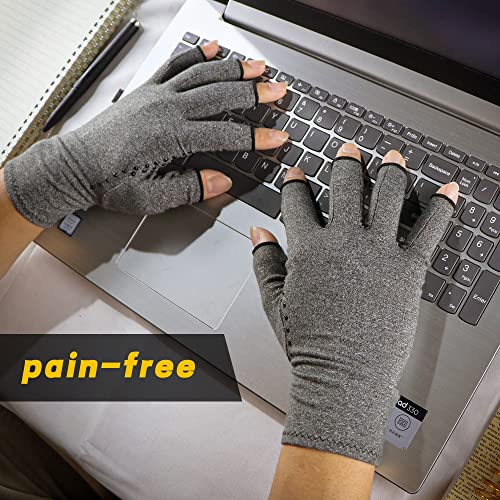 Arthritis Gloves for Women and Men for Pain -Compression Gloves for Swelling, Rheumatoid osteoarthritis,and Arthritis Hands（1 pair） (L) - Thumbnail 5