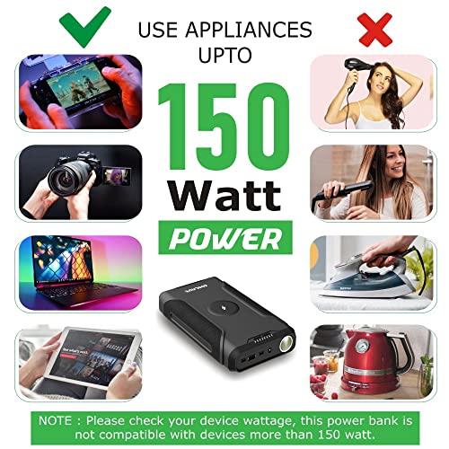 Image of COOLNUT 60000 mAh Power Bank for All Laptops, Tablets, Smart Phones, WiFi Router - Black