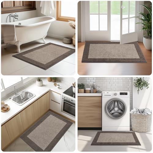 Image of Machine Washable Runner Rug 32 inch x 96 inch, Non Slip Kitchen Mat for Floor, Absorbent Entryway Rug for Kitchen, Bedroom, Living Room, Hallway, Door (Roll Packing)